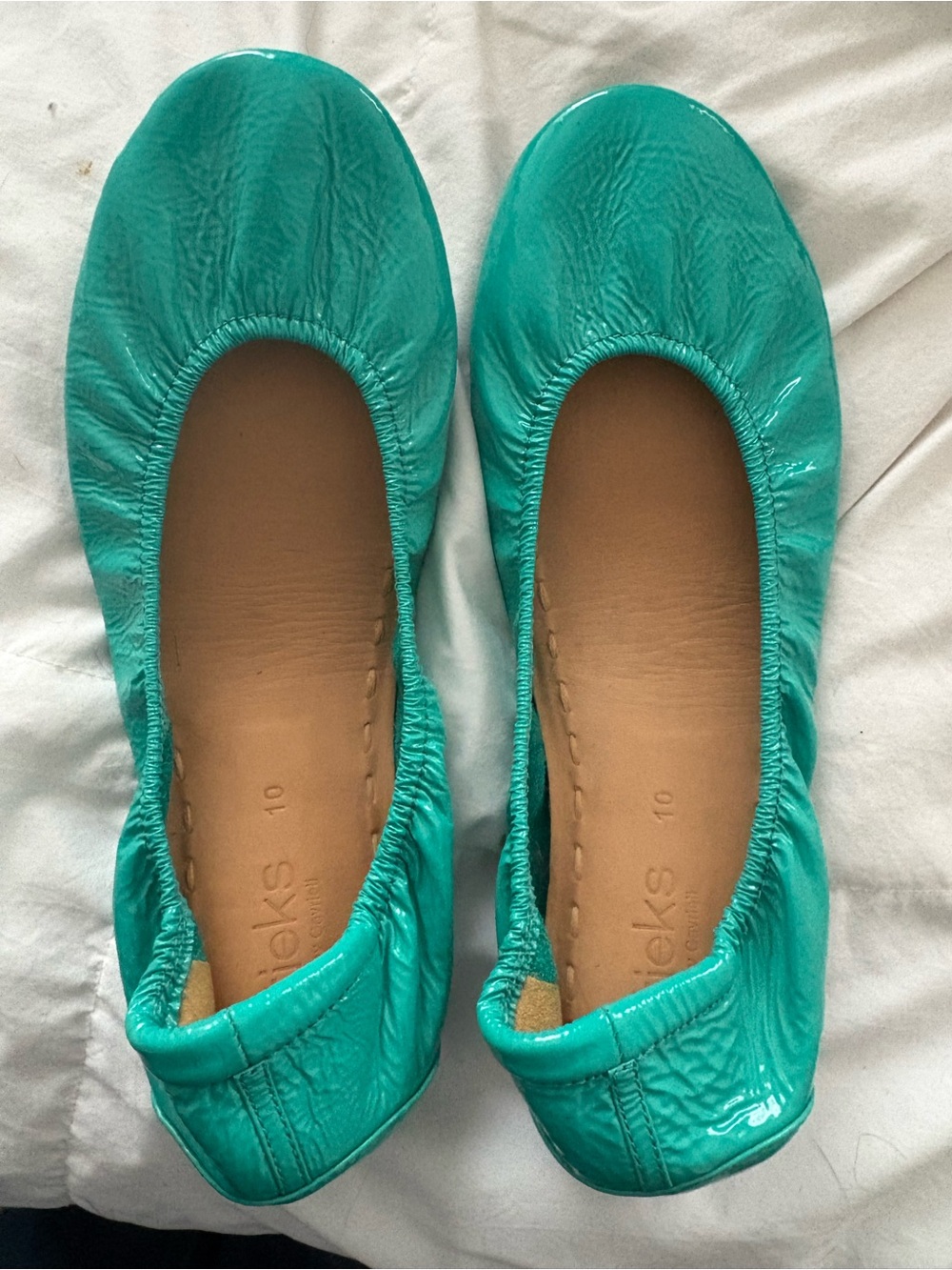Tieks Teal Patent Leather Foldable Ballet Flats